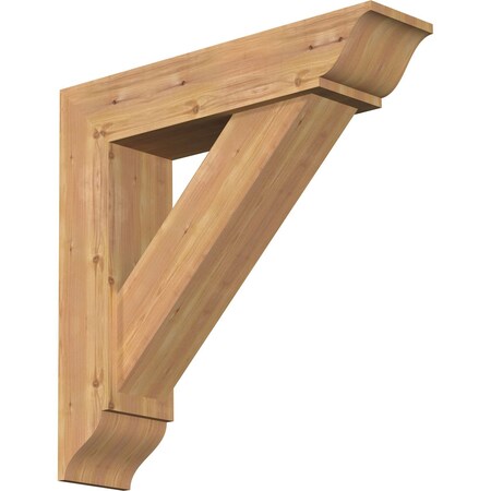 Traditional Traditional Smooth Bracket w/ Offset Brace, Western Red Cedar, 7 1/2"W x 32"D x 32"H